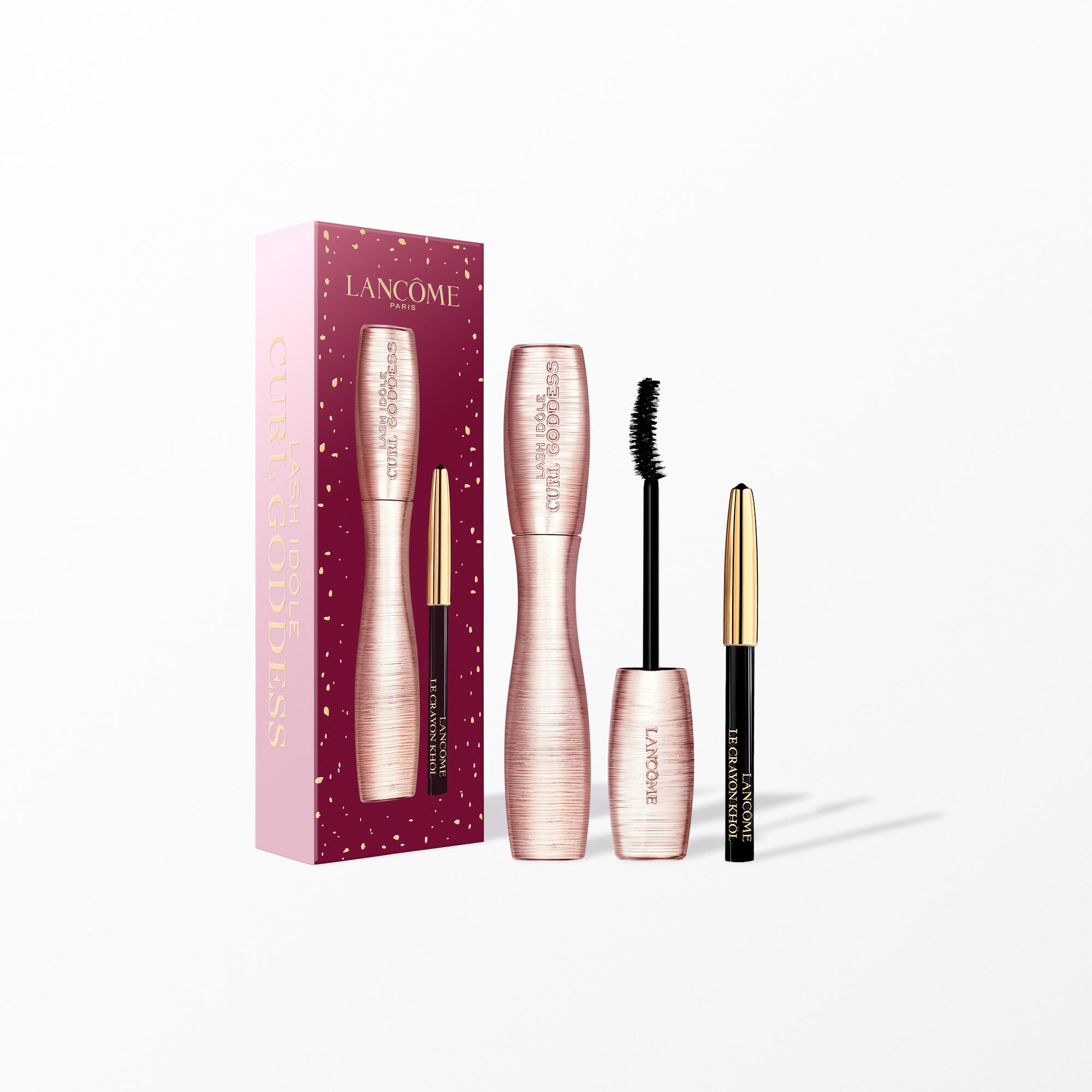 Lash Idole holiday set containing: FULL SIZE LASH IDOLE CURL GODDESS MASCARA - MINI CRAYON KHOL LINER