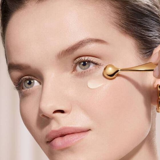 close-up of a woman showcasing her 30s skincare routine